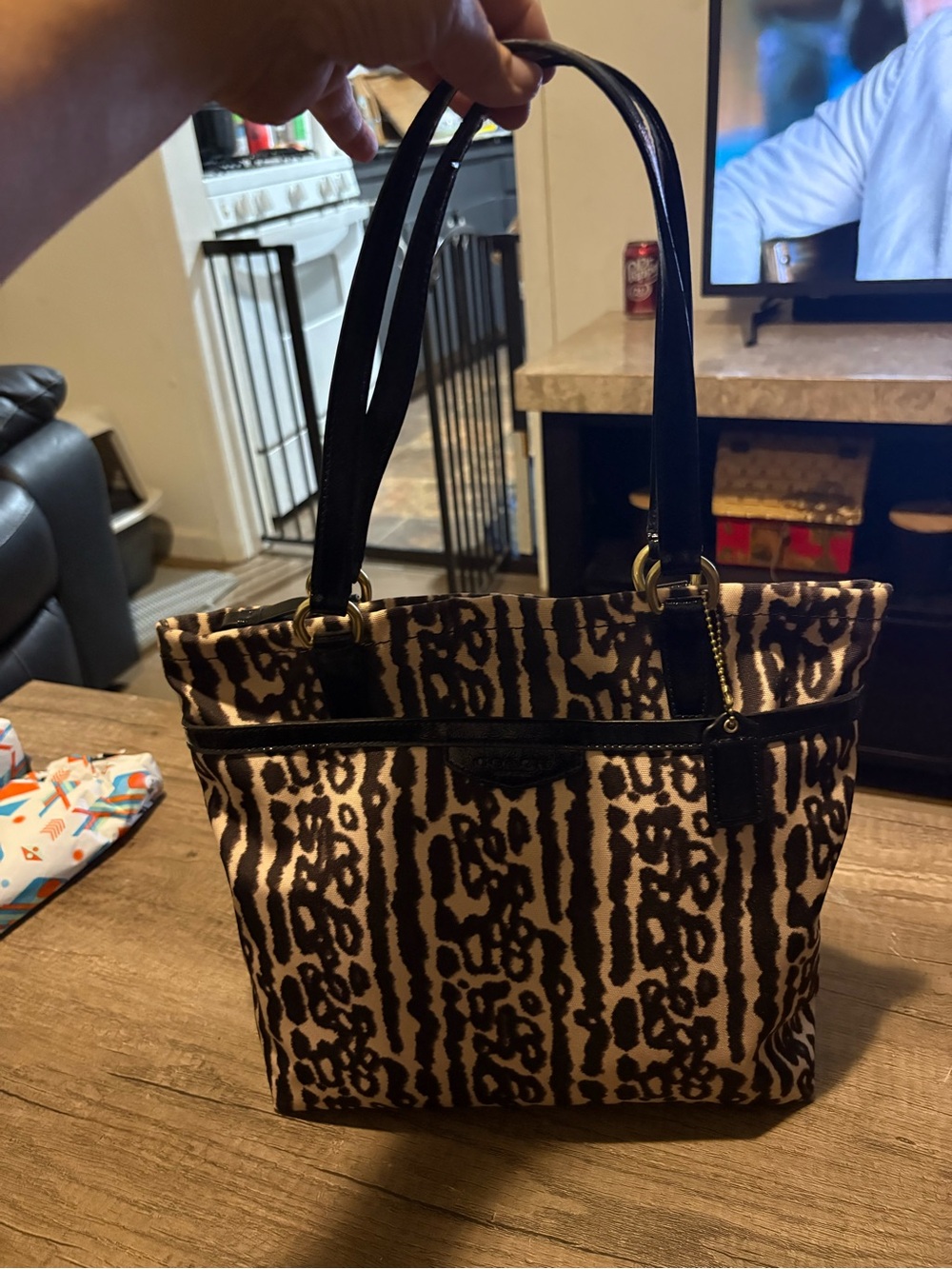 Coach Y2k Brown and Black Animal Print Tote with COA NWOT - Picture 3 of 7